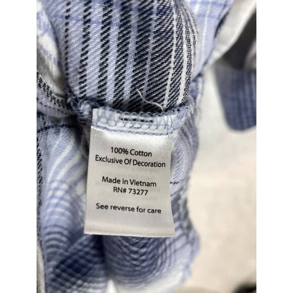 Sonoma Medium Long Sleeve Plaid Button Down Night Gown Purple White Black - Picture 5 of 7